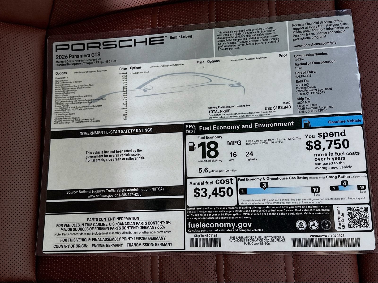 New 2026 Porsche Panamera GTS AWD/4WD image 47