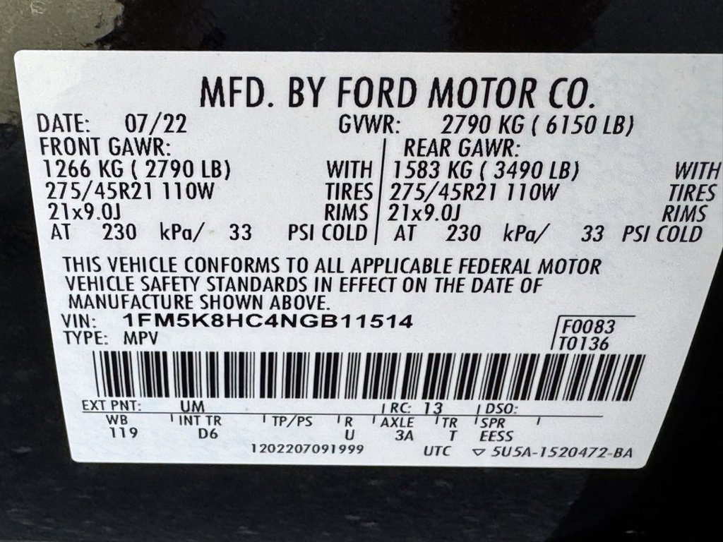 Used 2022 Ford Explorer Platinum w/ Equipment Group 601A image 52