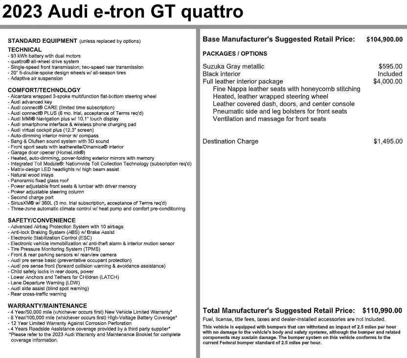 Used 2023 Audi e-tron GT Premium Plus AWD/4WD image 3