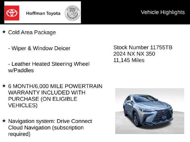 Used 2024 Lexus NX 350 AWD w/ Cold Area Package image 5