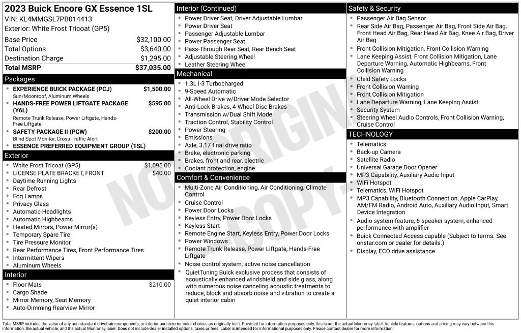 Used 2023 Buick Encore GX Essence w/ Experience Buick Package AWD/4WD image 40