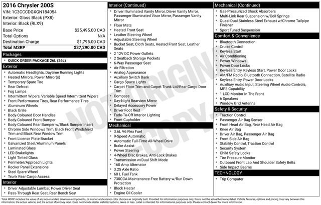 Used 2016 Chrysler 200 S image 2