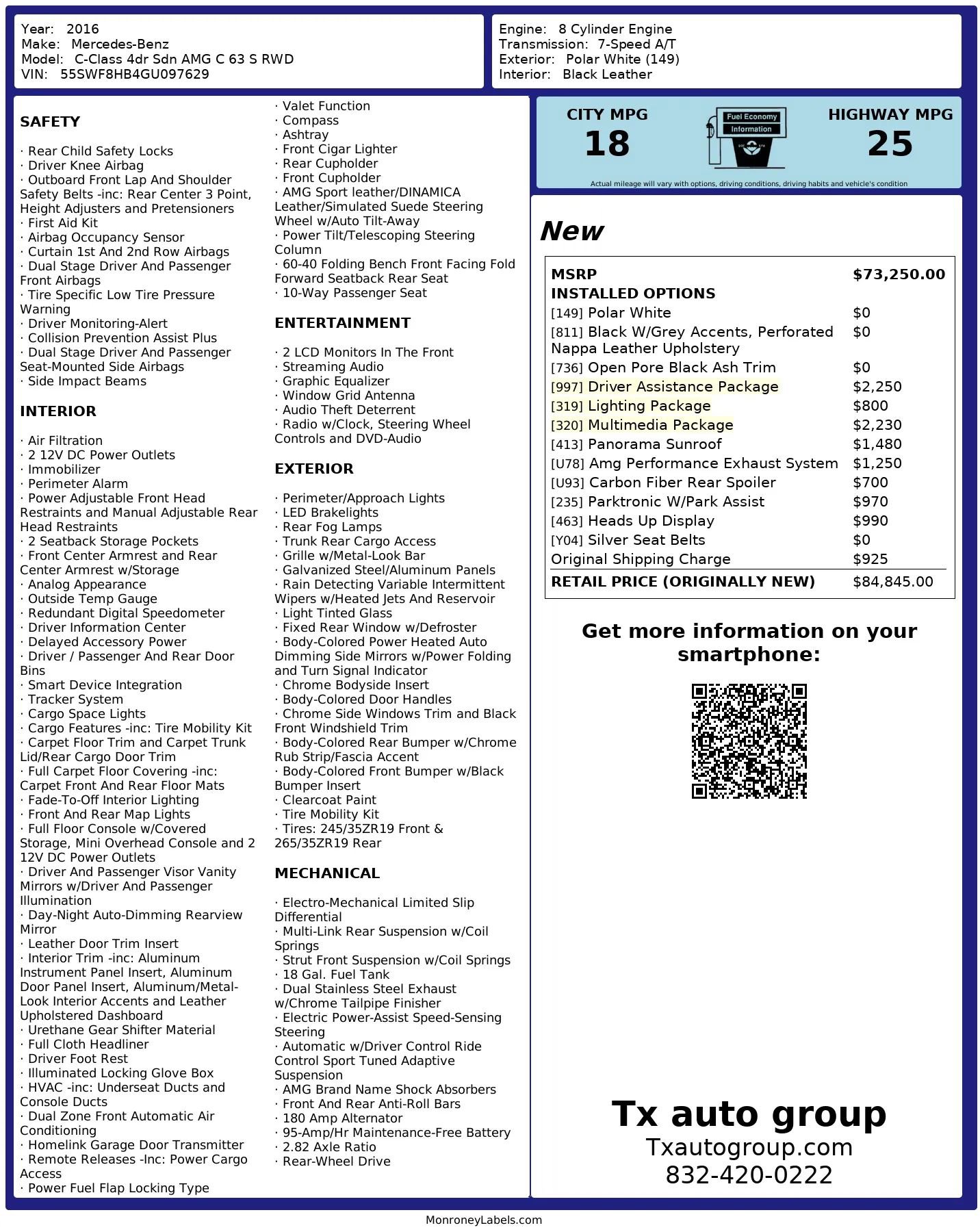 Used 2016 Mercedes-Benz C 63 AMG S image 3