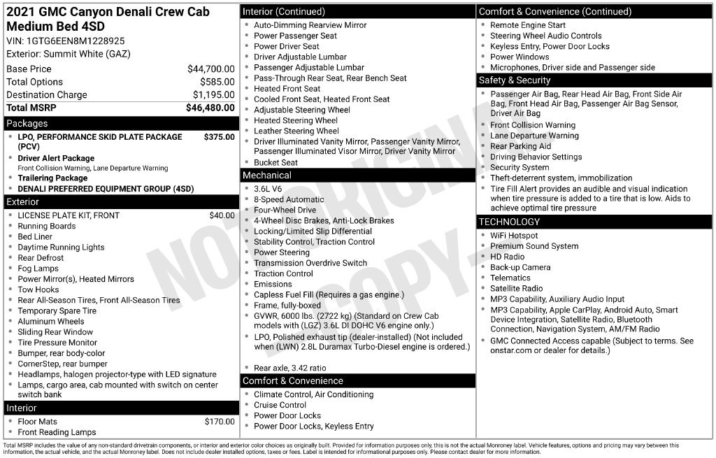Used 2021 GMC Canyon Denali AWD/4WD image 54