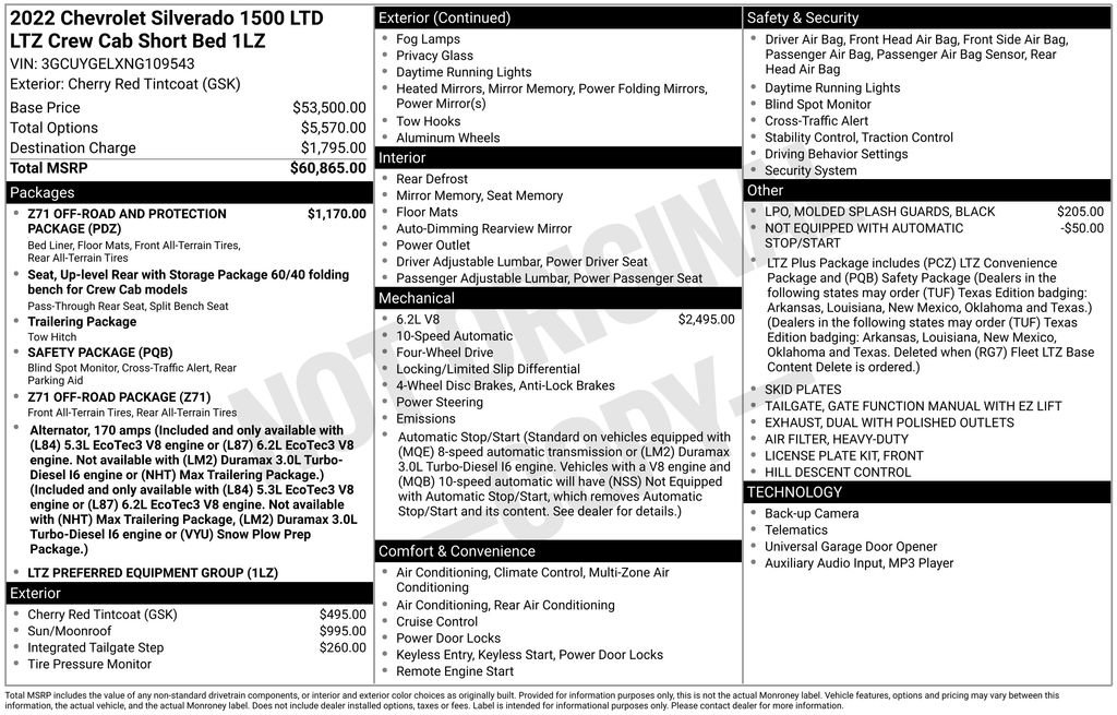 Certified 2022 Chevrolet Silverado 1500 LTZ AWD/4WD image 2
