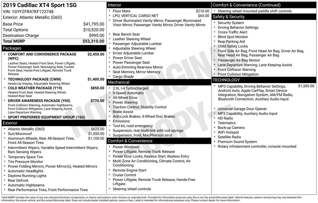 Used 2019 Cadillac XT4 Sport