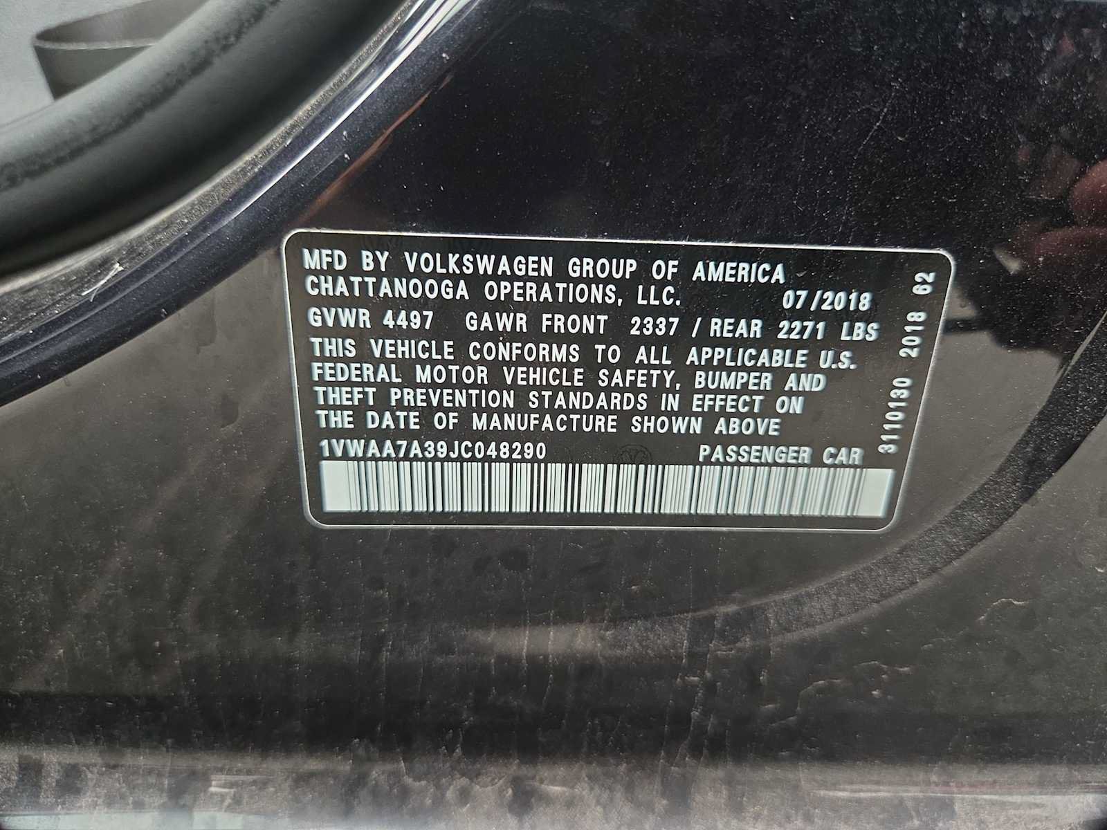 Used 2018 Volkswagen Passat 2.0T S FWD image 9