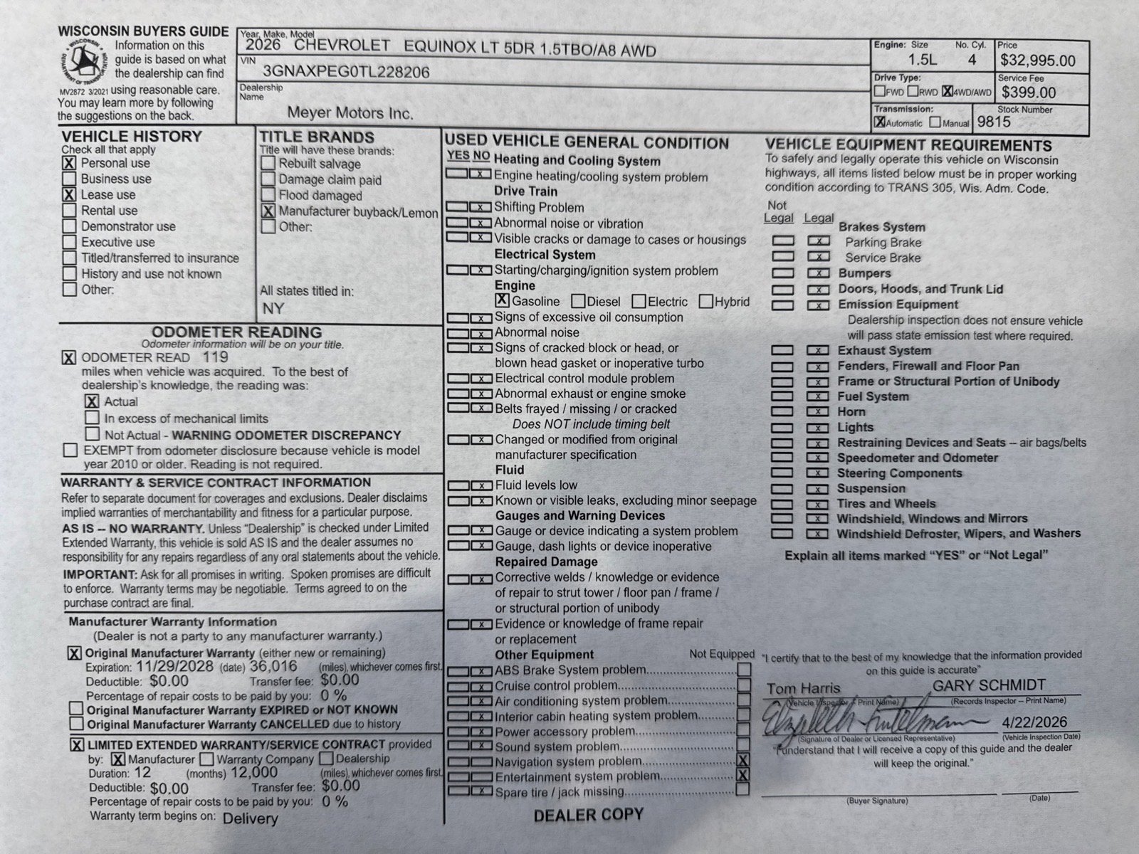 Used 2026 Chevrolet Equinox LT w/ Convenience Package II AWD/4WD image 28