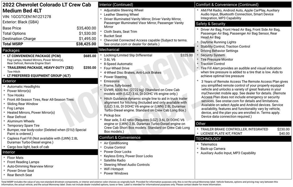 Used 2022 Chevrolet Colorado LT w/ LT Convenience Package AWD/4WD image 2