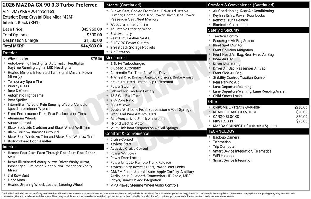 Certified 2026 MAZDA CX-90 3.3 Turbo w/ Preferred Package image 37