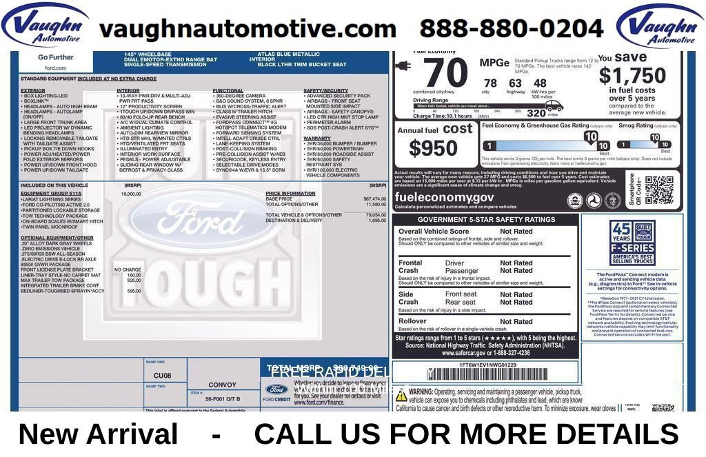 Used 2022 Ford F150 Lightning Lariat w/ Equipment Group 511A High AWD/4WD image 1