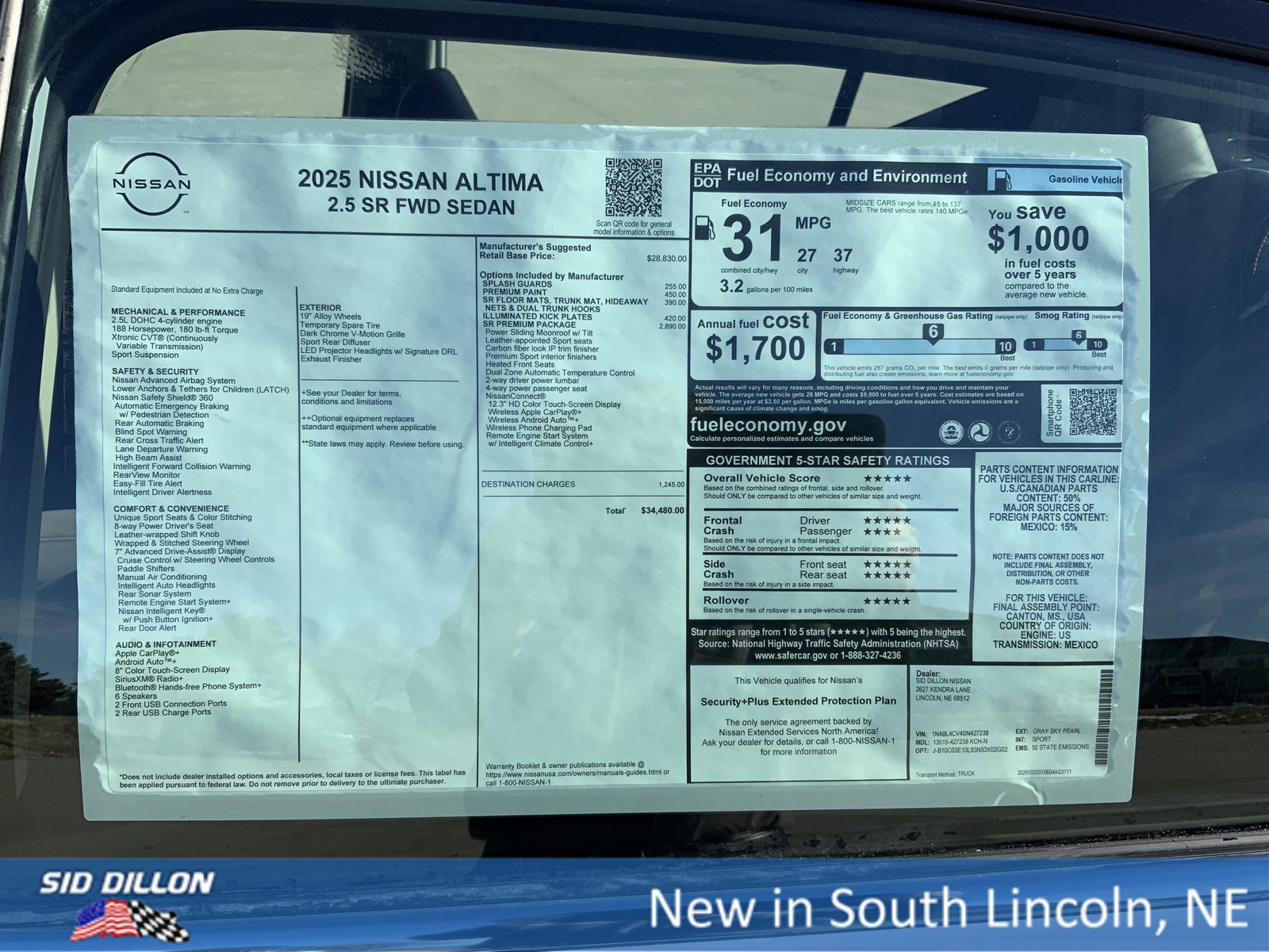 New 2025 Nissan Altima 2.5 SR w/ SR Premium Package image 13