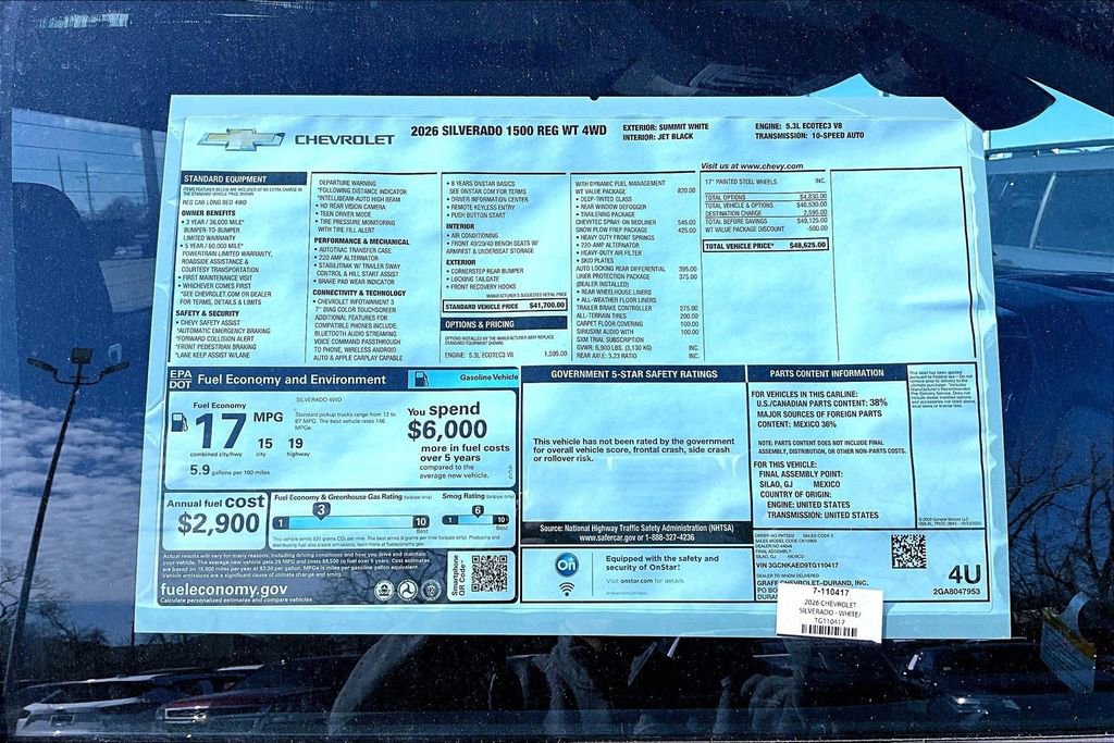 New 2026 Chevrolet Silverado 1500 W/T w/ WT Value Package AWD/4WD image 13