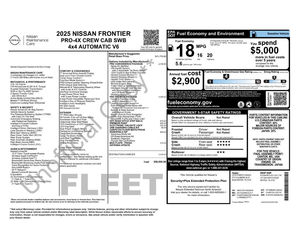 Certified 2025 Nissan Frontier PRO-4X w/ Pro Premium Package image 21
