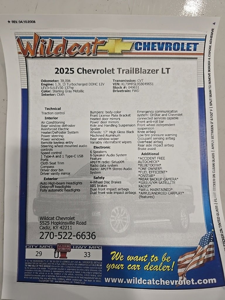 Used 2025 Chevrolet TrailBlazer LT image 31