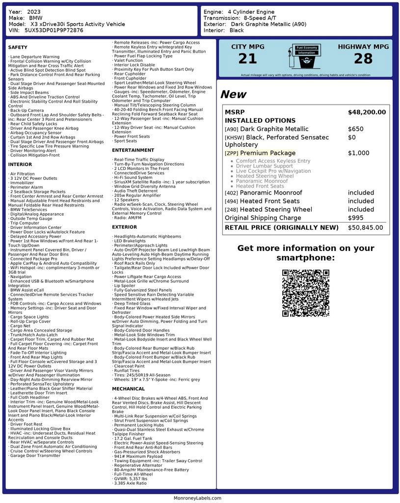 Used 2023 BMW X3 xDrive30i w/ Premium Package image 21