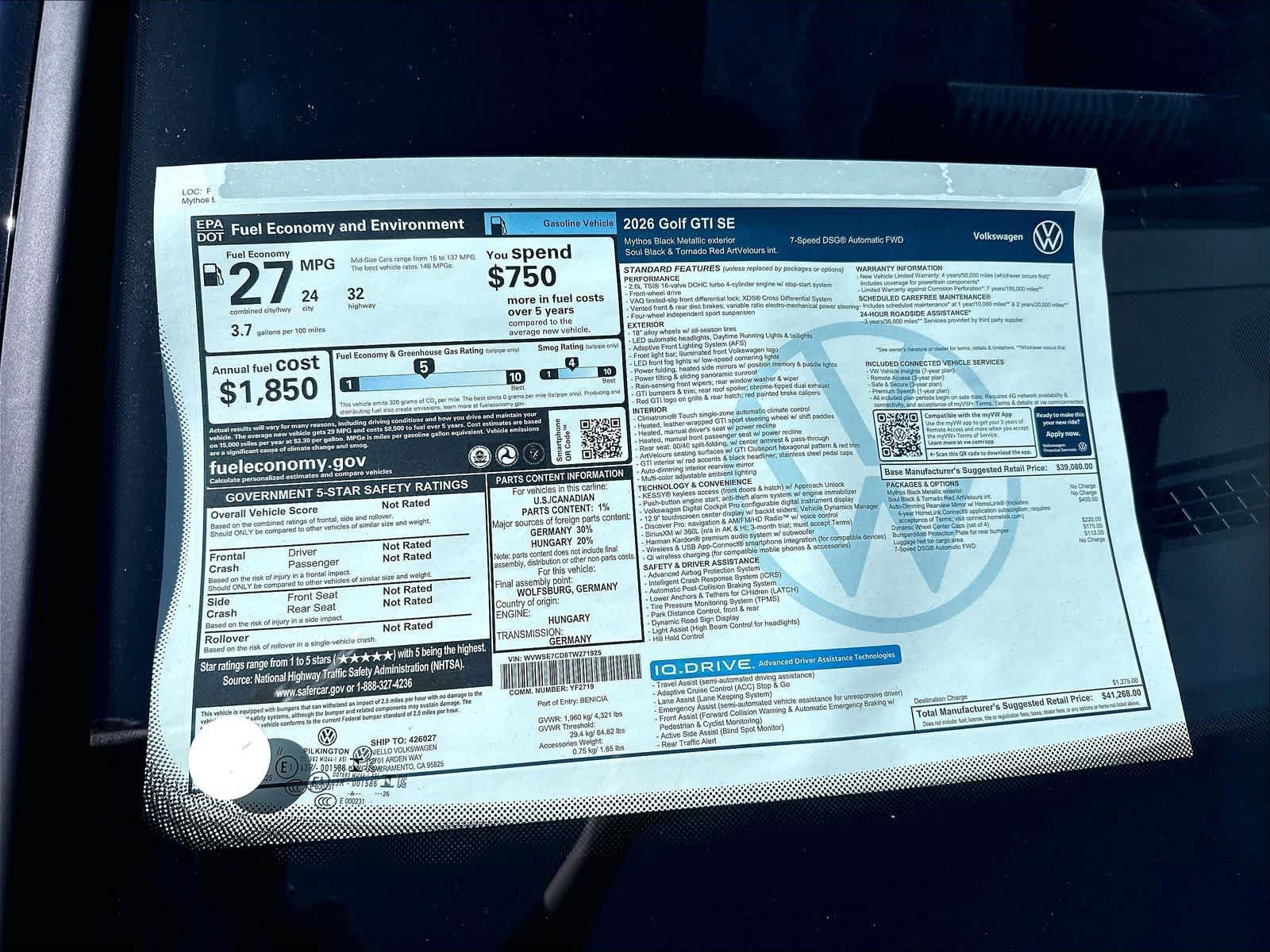 New 2026 Volkswagen GTI SE FWD image 13