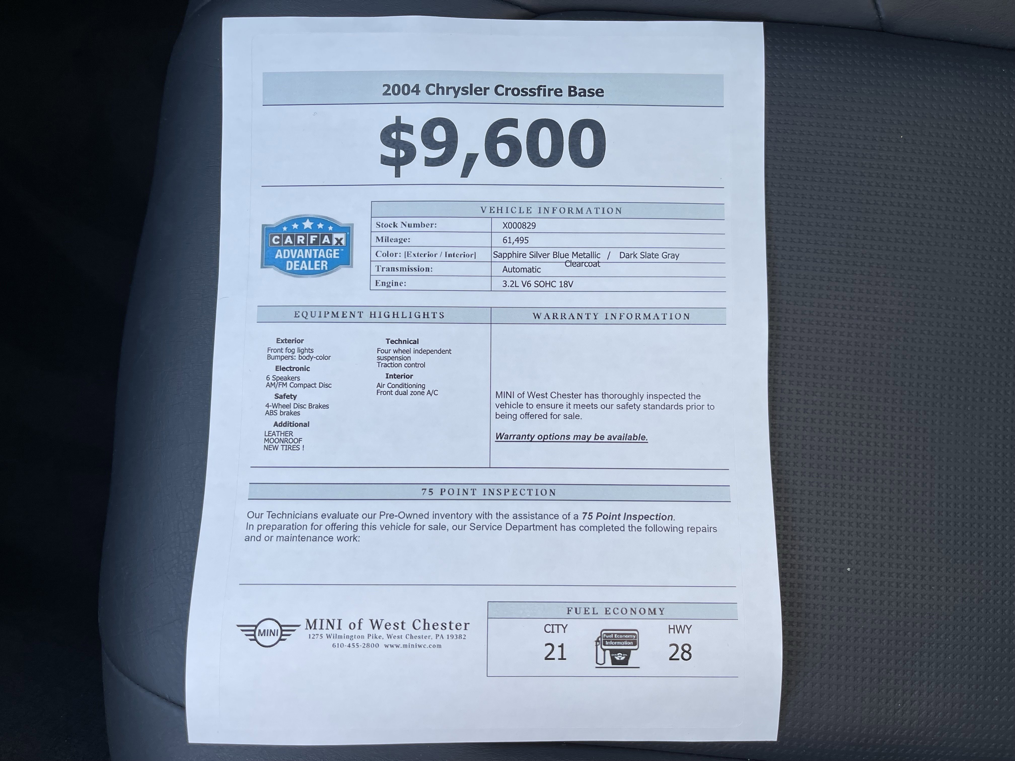 Used 2004 Chrysler Crossfire Coupe image 15