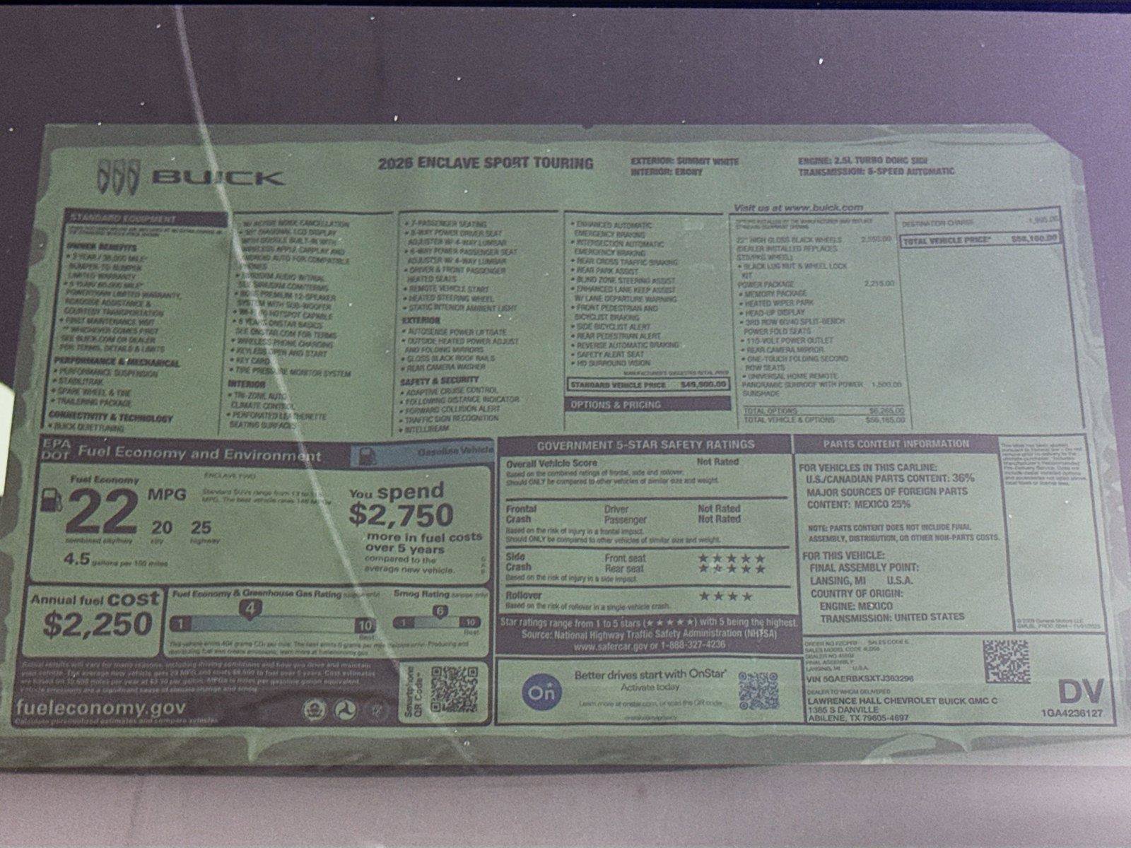 New 2026 Buick Enclave Sport Touring w/ Power Package FWD image 20