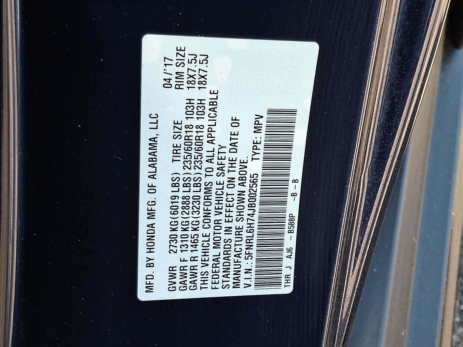 Certified 2018 Honda Odyssey EX-L image 27
