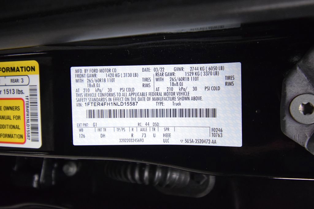 Used 2022 Ford Ranger Lariat w/ Equipment Group 501A High image 31