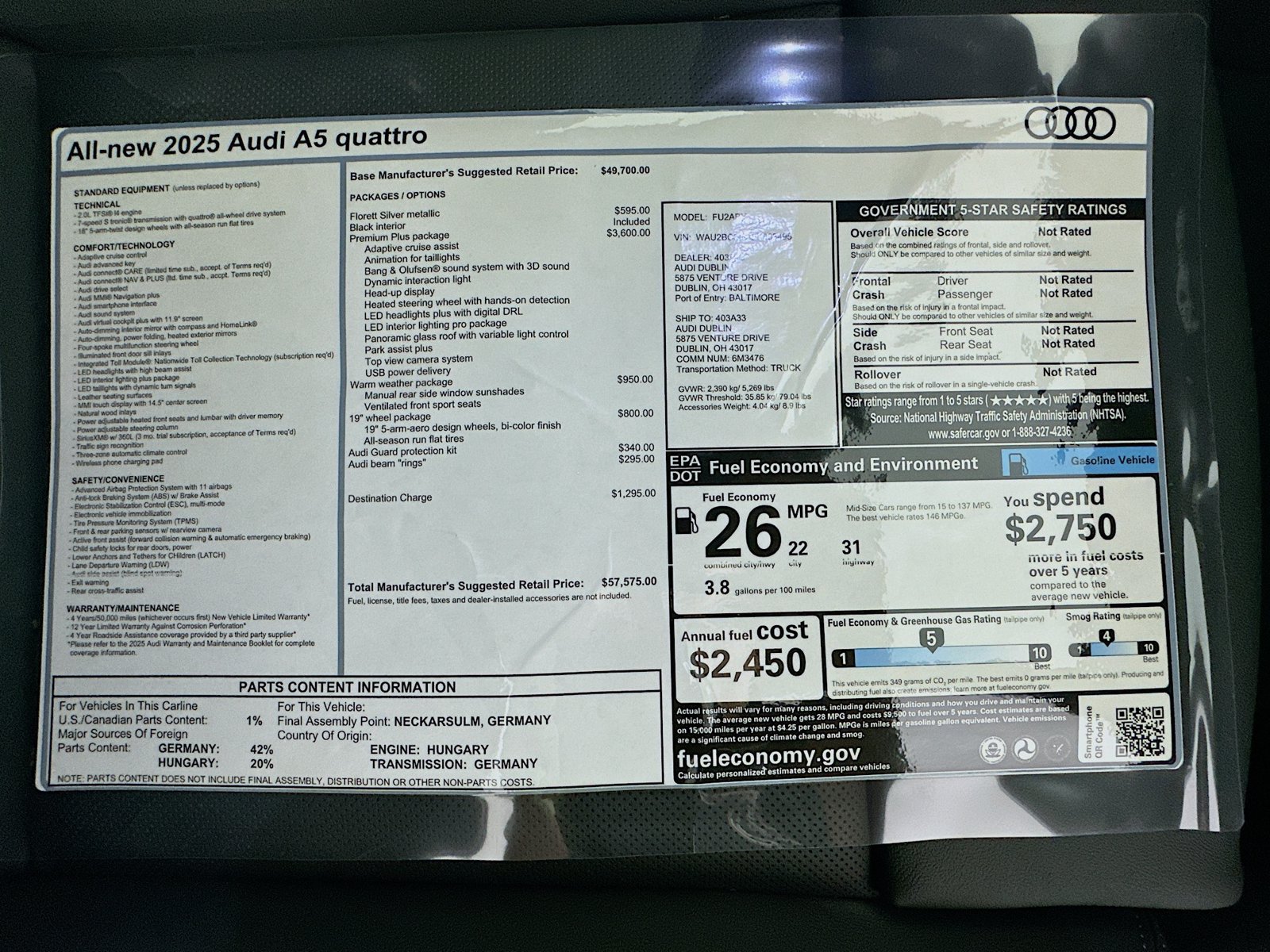 New 2025 Audi A5 Prestige w/ Premium Plus AWD/4WD image 9