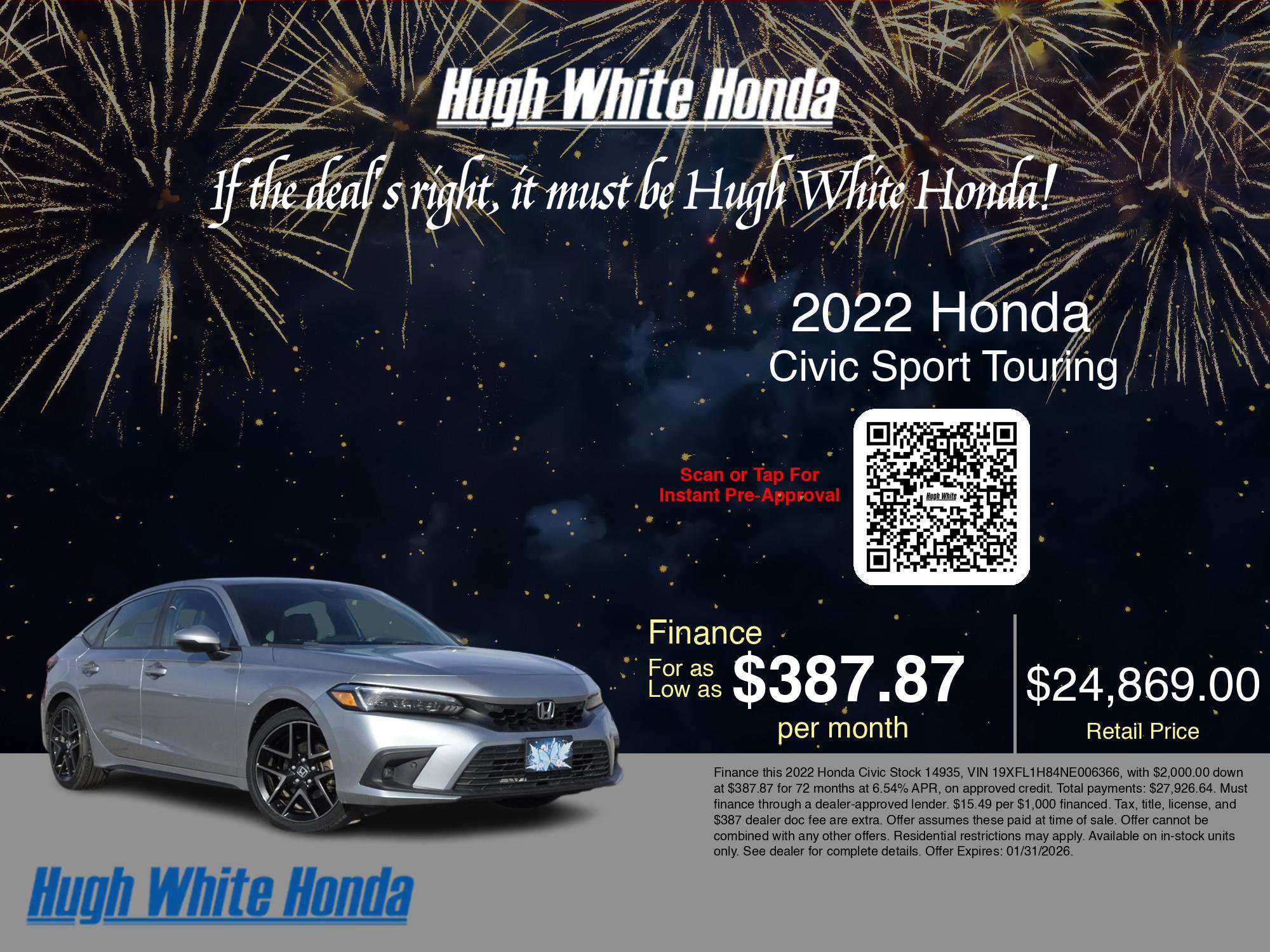 Used 2022 Honda Civic Sport Touring image 3