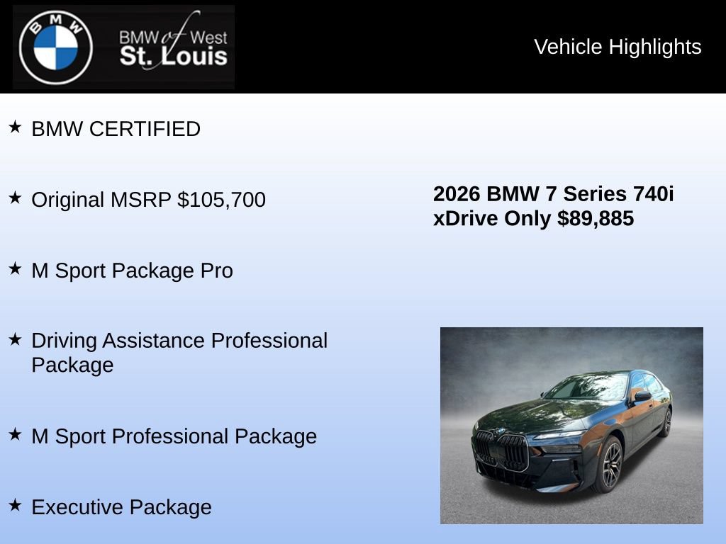 Used 2026 BMW 740i xDrive AWD/4WD image 8