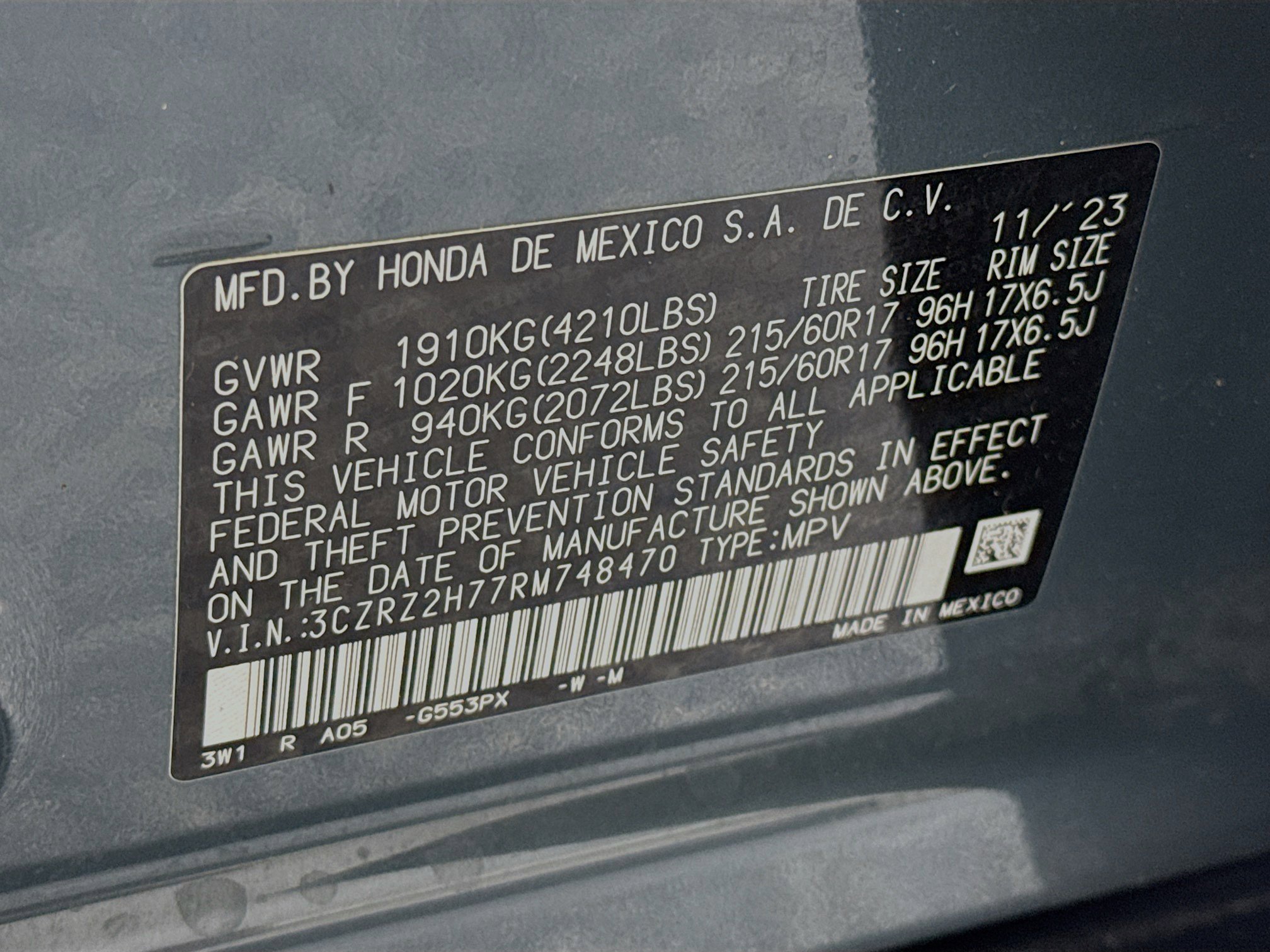 Certified 2024 Honda HR-V EX-L image 31