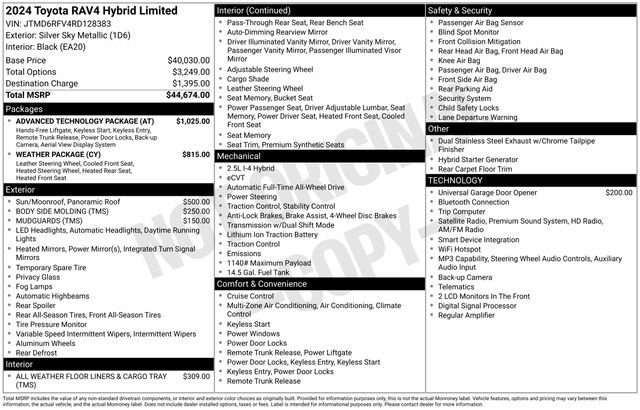 Used 2024 Toyota RAV4 Limited w/ Advanced Technology Package AWD/4WD image 33
