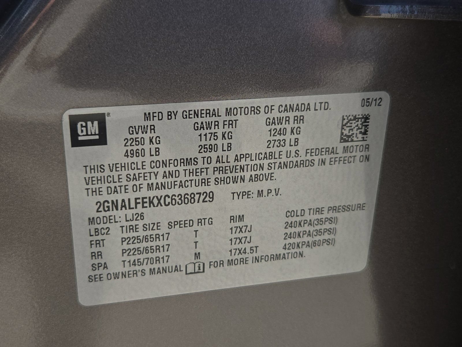 Used 2012 Chevrolet Equinox LTZ w/ LPO, Protection Package FWD image 28