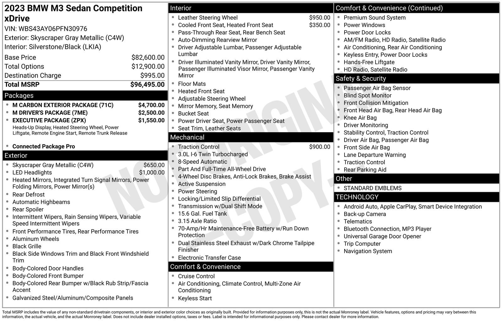 Used 2023 BMW M3 Competition w/ M Carbon Exterior Package image 39