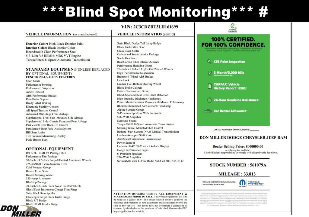 Certified 2020 Dodge Challenger R/T w/ Carbon/Suede Interior Package image 2