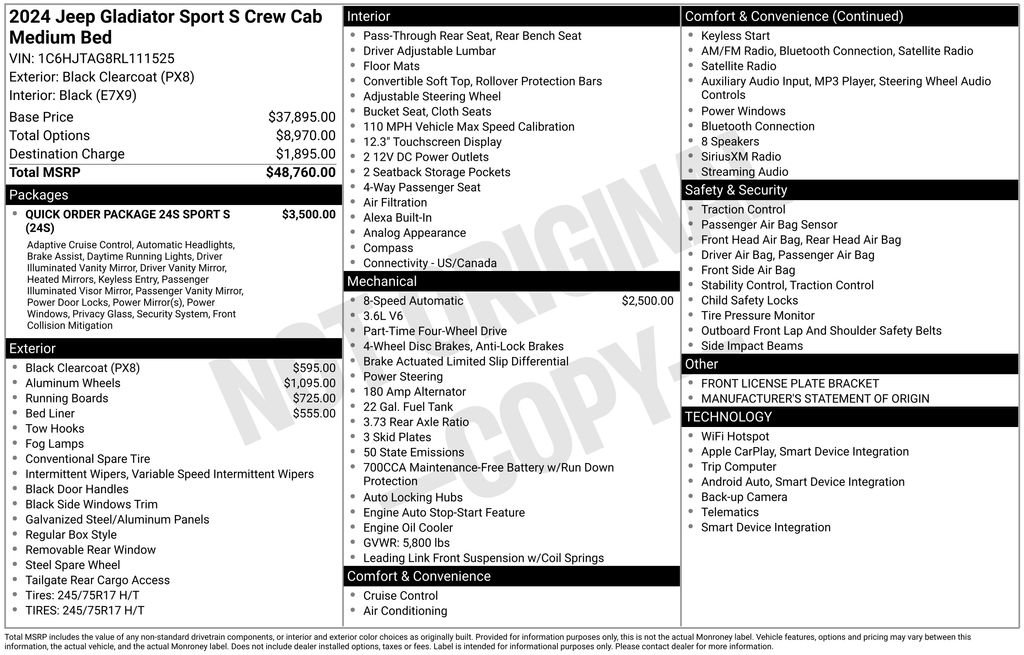 Used 2024 Jeep Gladiator Sport AWD/4WD image 12