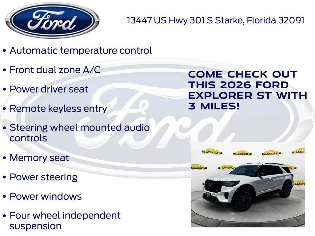 New 2026 Ford Explorer ST w/ Sun And Sound Package RWD image 20