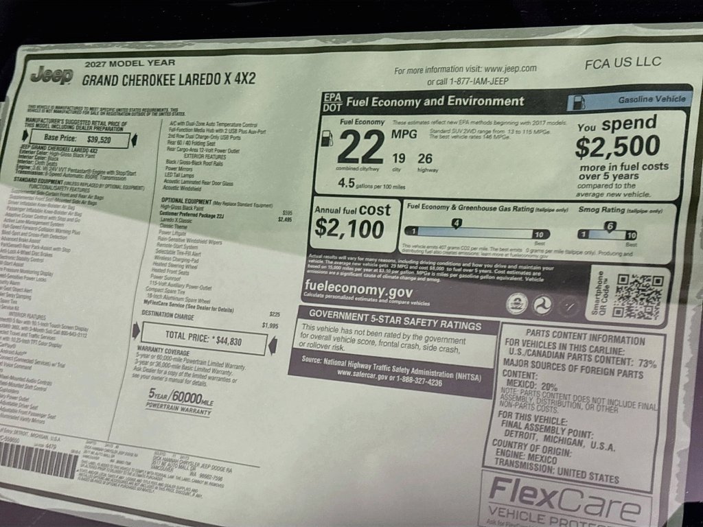 New 2027 Jeep Grand Cherokee Laredo X RWD image 25