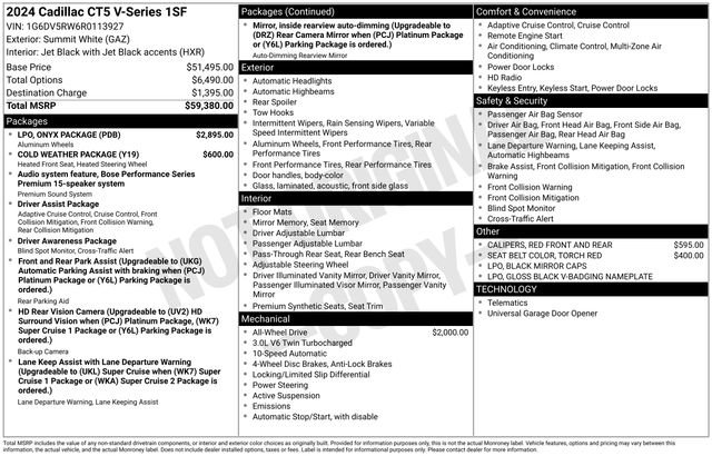 Used 2024 Cadillac CT5 V w/ LPO, ONYX Package image 23