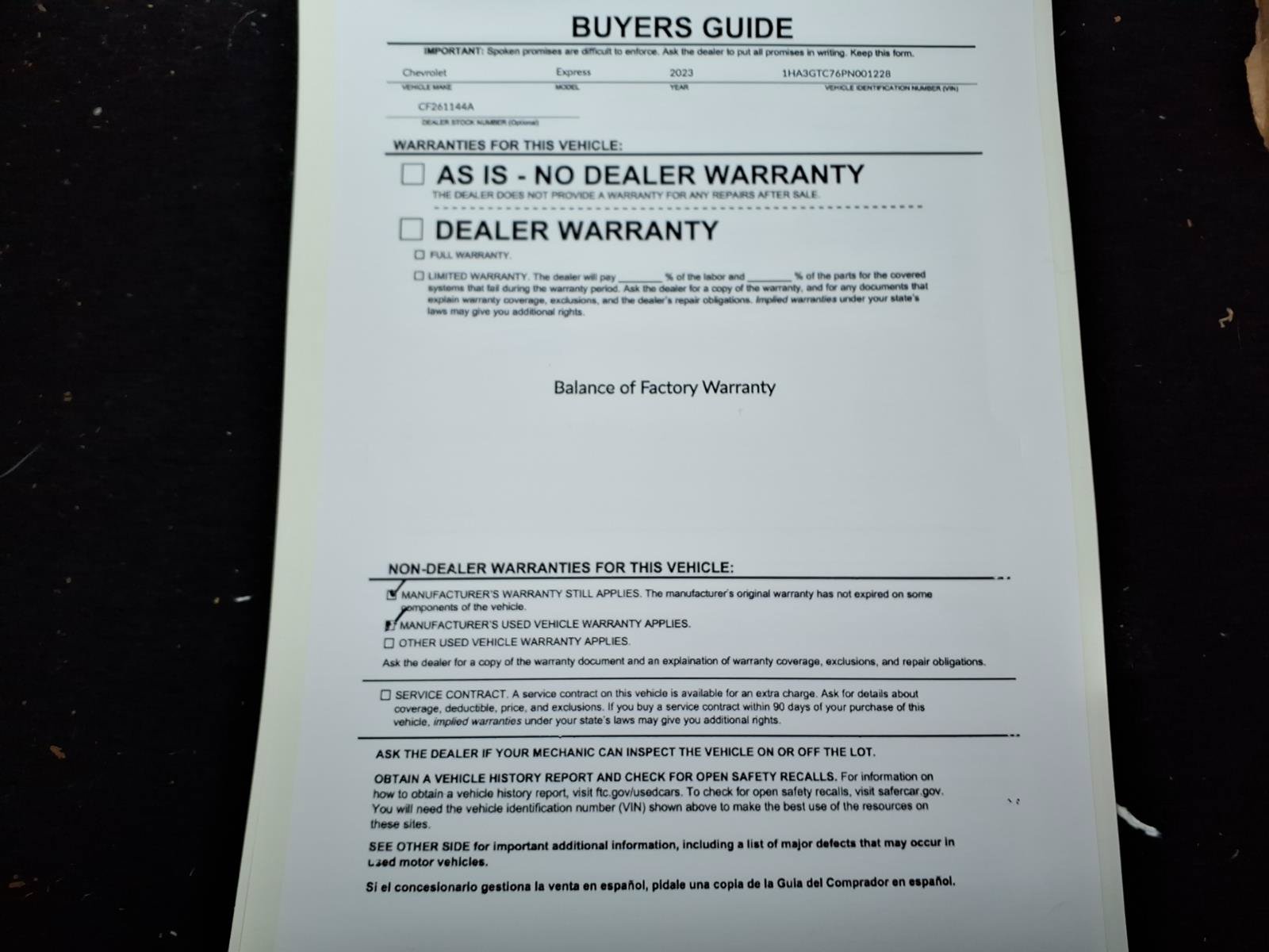 Used 2023 Chevrolet Express 3500 w/ Power Convenience Package RWD image 35