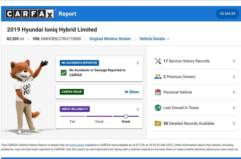 Used 2019 Hyundai Ioniq Limited FWD image 13