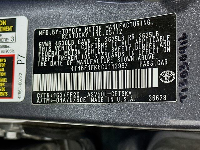 Used 2012 Toyota Camry SE FWD image 32