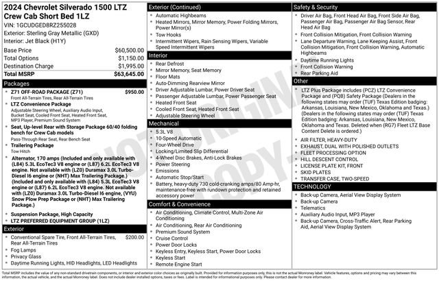 Certified 2024 Chevrolet Silverado 1500 LTZ w/ Z71 Off-Road Package AWD/4WD image 2