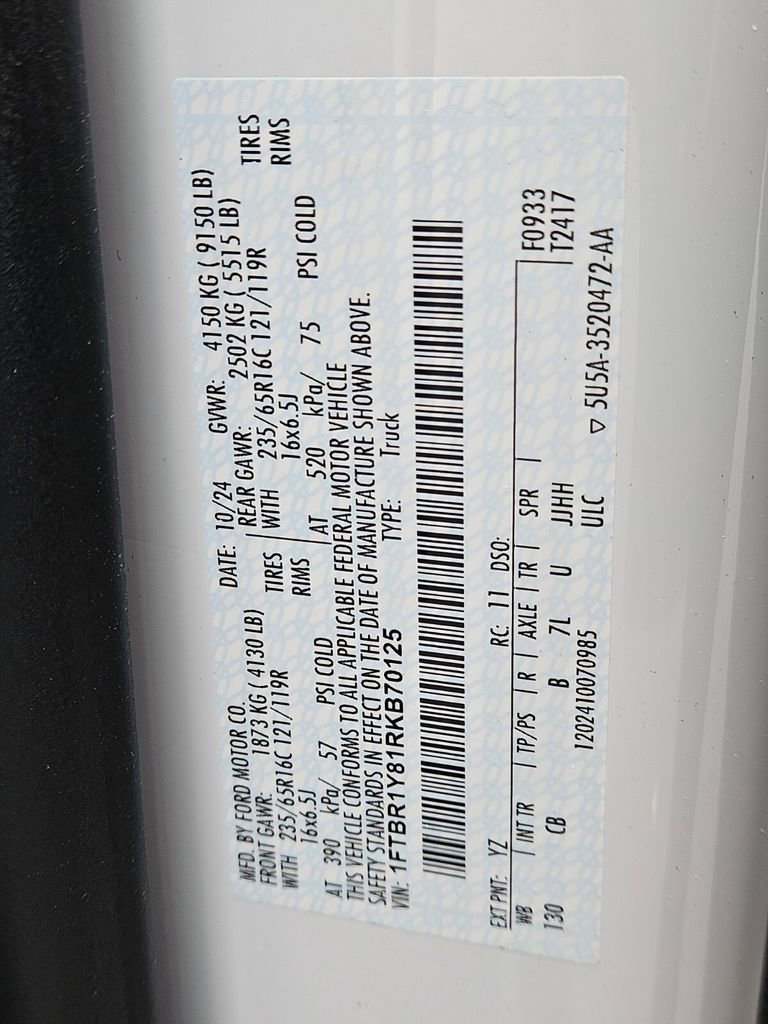 New 2024 Ford Transit 250 Low Roof w/ Load Area Protection Package image 26