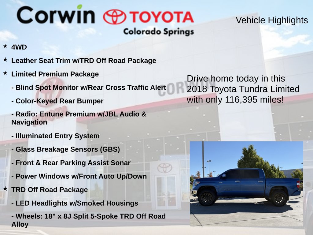 Used 2018 Toyota Tundra Limited w/ Limited Premium Package AWD/4WD image 7