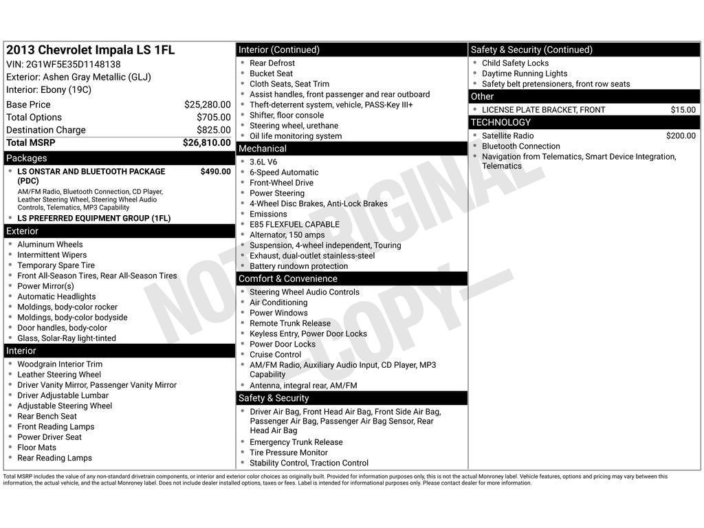 Used 2013 Chevrolet Impala LS FWD image 2