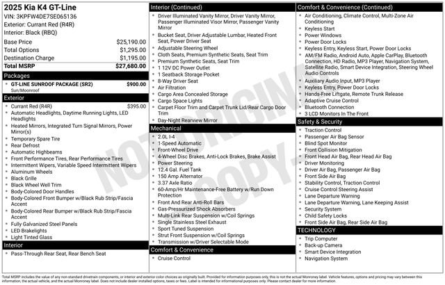 Used 2025 Kia K4 GT-Line w/ GT-Line Sunroof Package image 5