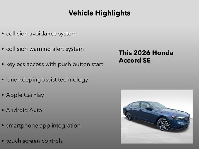New 2026 Honda Accord SE image 10