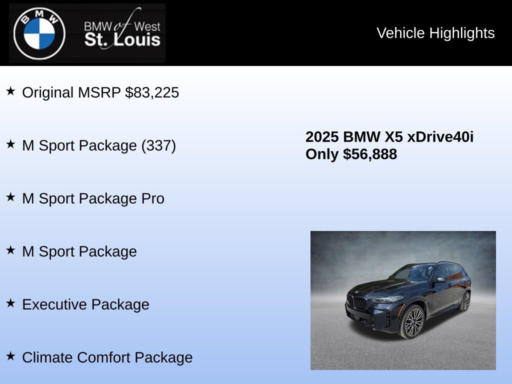 Used 2025 BMW X5 xDrive40i w/ Executive Package AWD/4WD image 8