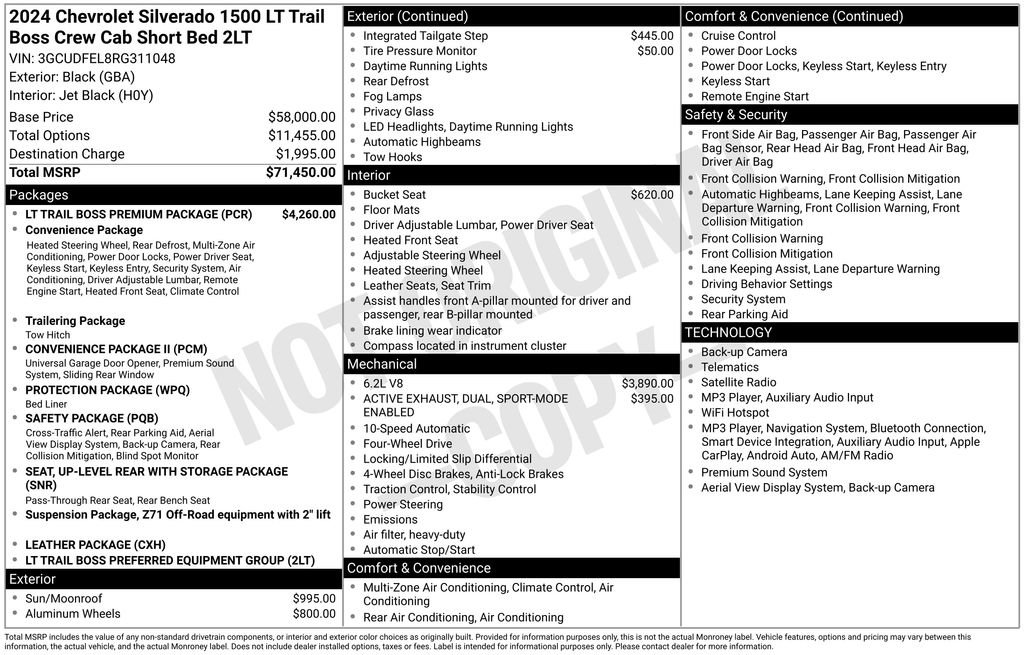 Used 2024 Chevrolet Silverado 1500 LT Trail Boss w/ LT Trail Boss Premium Package AWD/4WD image 33
