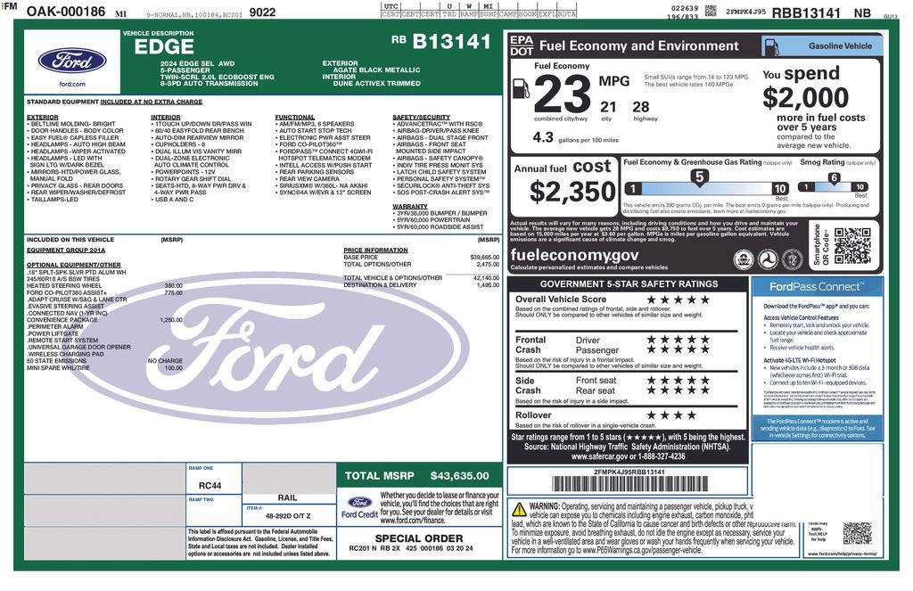Used 2024 Ford Edge SEL w/ Convenience Package AWD/4WD image 46