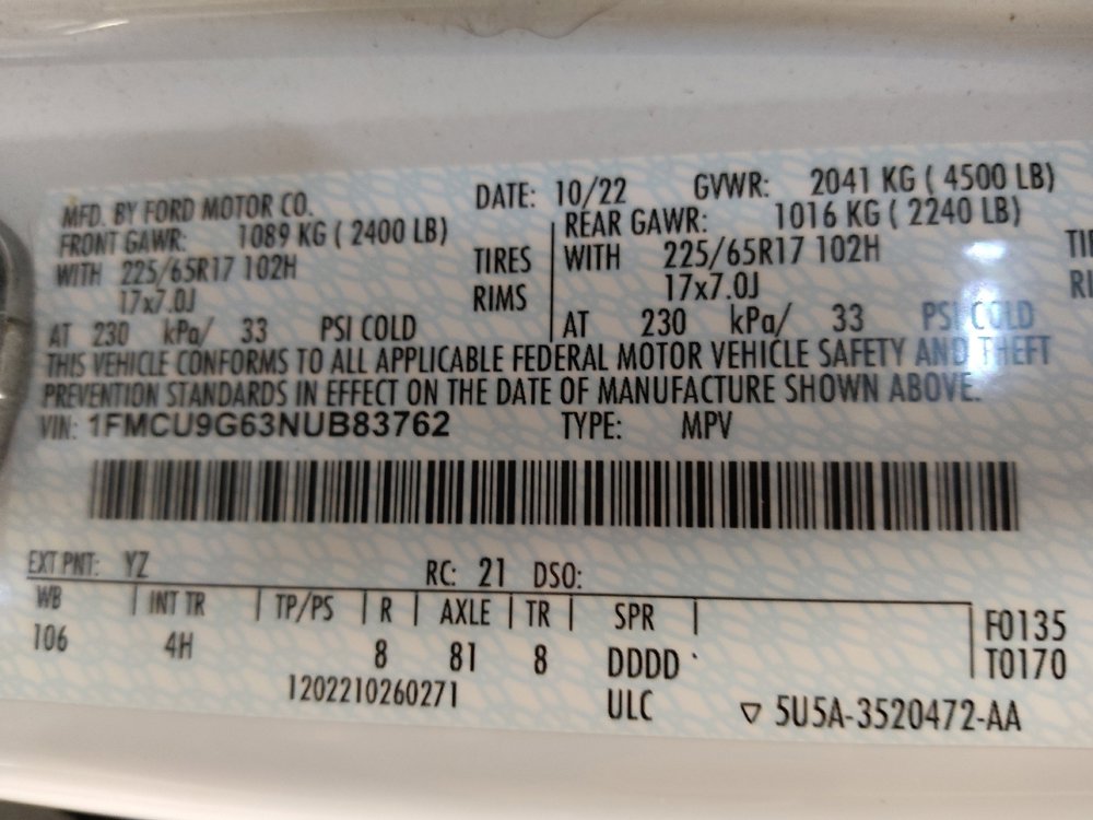 Used 2022 Ford Escape SE w/ Convenience Package image 33